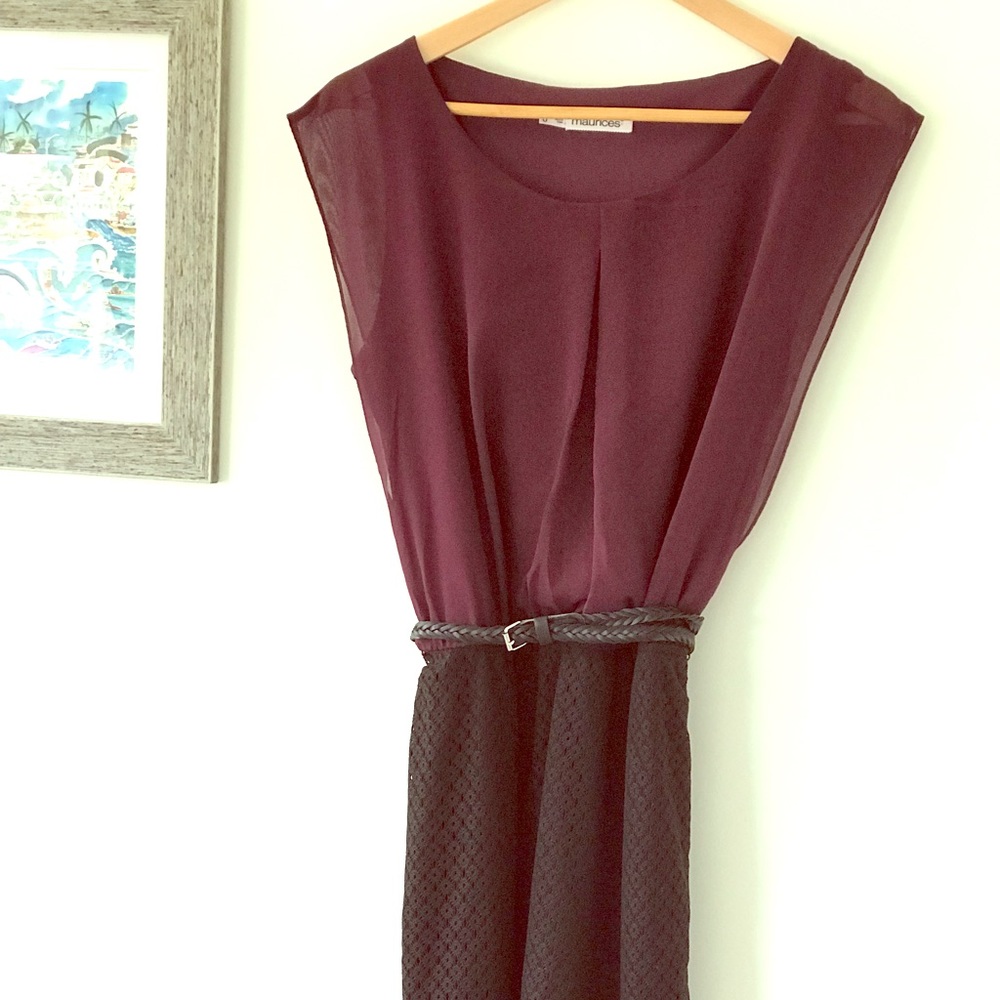 ❣️Maurices 14w Plum and Black Dress❣️